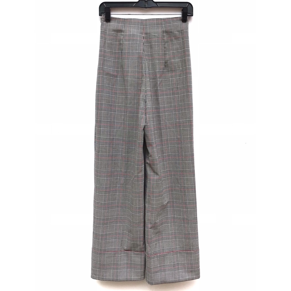 Zara Checkered Plaid High Rise Cuffed Pants NEW - Picture 4 of 9